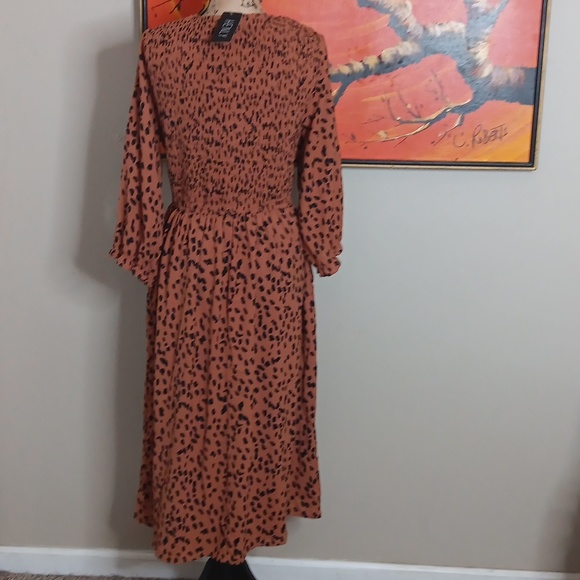 Polagram Animal Print Midi Dress Size Large - Picture 3 of 10